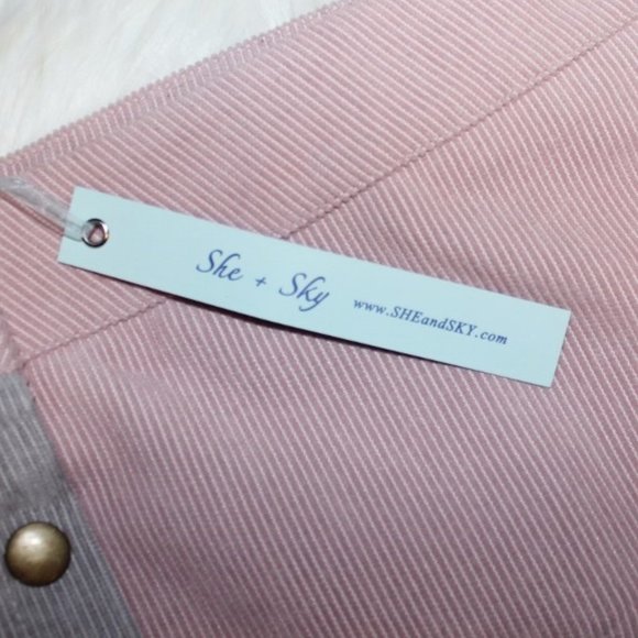 NWT She & Sky Corduroy Color Block Skirt - Picture 6 of 7